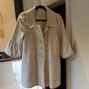 Ryu Cream Geometric Button Down Shirt